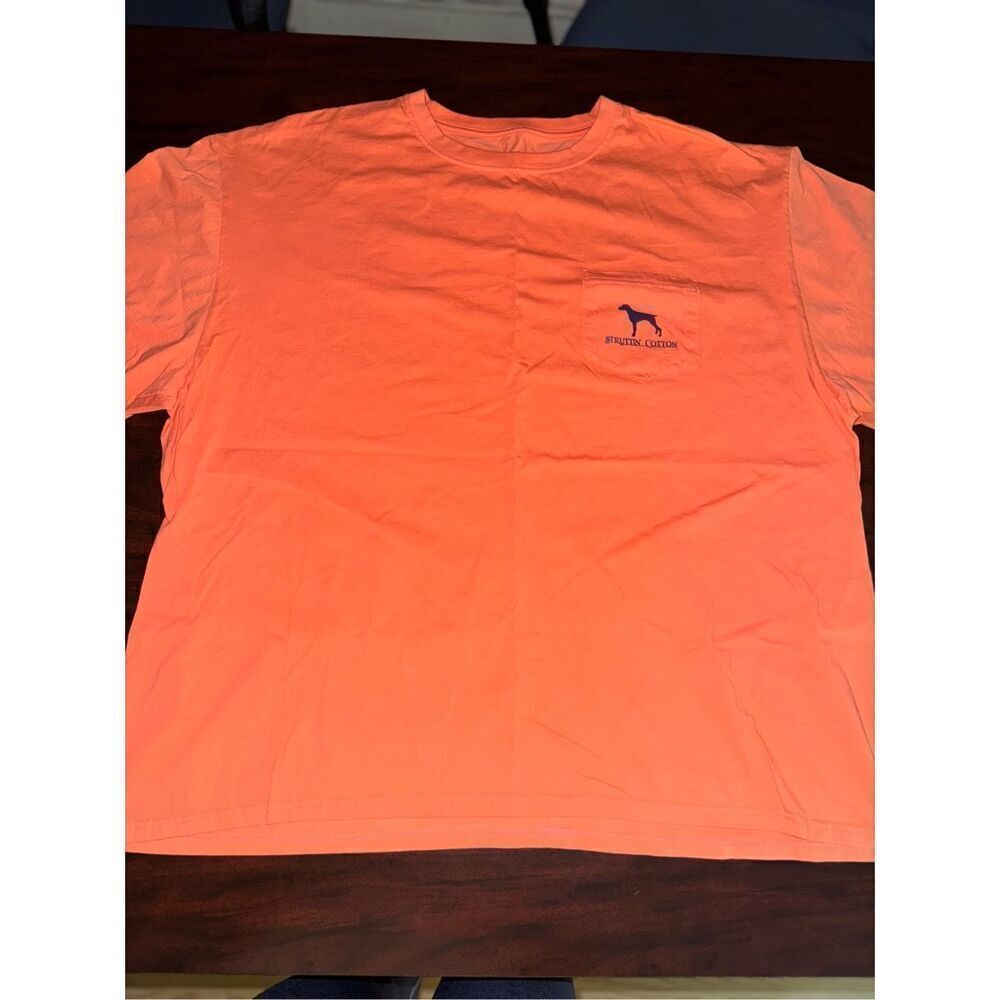 Struttin Cotton Dog Hall of Fame Mens Orange Short Sleeve Graphic Tee XXL